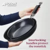 Anolon 87539 Smart Stack Hard Anodized Nonstick Frying Pan Set / Fry Pan Set / Hard Anodized Skillet Set - 10 Inch and 12 Inch, Black