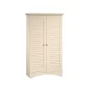 August Grove Contemporary Storage Cabinet with Doors and 4 Adjustable Shelves in Antique White