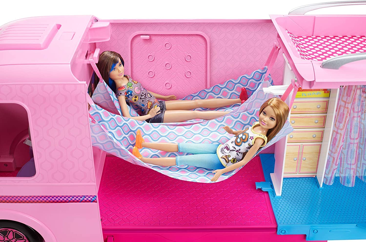 Barbie Camper Playset With Barbie Accessories, Pool And Furniture, Rolling  Vehicle With Campsite Transformation​​​ –