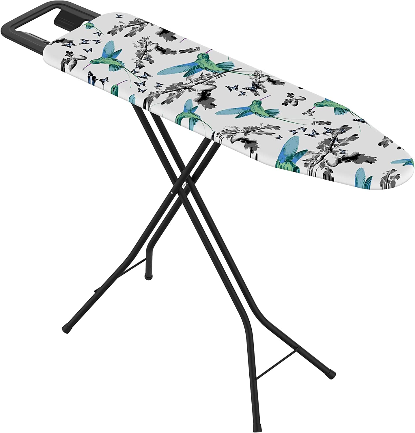 Blue/Black Adjustable Deluxe Ironing Board with Iron Rest