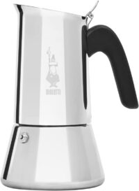 Bialetti Venus 4-Cup Stainless Steel Induction-Capable Stovetop Espresso Maker, Silver