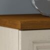 Bush Furniture Fairview Small Storage Cabinet with Doors in Antique White and Tea Maple