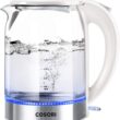 COSORI Electric Kettle 1.7L,Speed-Boil Water Boiler (BPA Free) Auto Shut-Off & Boil-Dry Protection,Glass Water Boiler with LED Indicator Inner Lid & Bottom,White