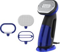 Conair 2-in-1 Steamer and Iron for Clothes, Turbo ExtremeSteam Handheld Fabric Steamer, Black/Blue