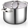 Cook N Home 02681 Tri-Ply Clad Stainless Steel Stockpot with Lid, 8 Quart, silver Cook N Home 02681 Tri-Ply Clad Stainless Steel Stockpot with Lid, 8 Quart, silver