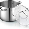 Cook N Home 02681 Tri-Ply Clad Stainless Steel Stockpot with Lid, 8 Quart, silver Cook N Home 02681 Tri-Ply Clad Stainless Steel Stockpot with Lid, 8 Quart, silver