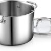 Cook N Home 02681 Tri-Ply Clad Stainless Steel Stockpot with Lid, 8 Quart, silver Cook N Home 02681 Tri-Ply Clad Stainless Steel Stockpot with Lid, 8 Quart, silver