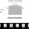 Cook N Home 02681 Tri-Ply Clad Stainless Steel Stockpot with Lid, 8 Quart, silver Cook N Home 02681 Tri-Ply Clad Stainless Steel Stockpot with Lid, 8 Quart, silver