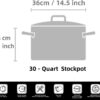Cooks Standard 2616 Standard Professional Grade Lid 30 Quart Stainless Steel Stockpot, Silver