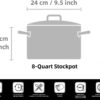 Cooks Standard 8-Quart Classic Stainless Steel Stockpot with Lid, 8-QT, Silver