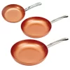 Copper Chef 3-Piece Non-Stick Fry Pan Set, 8 Inch, 10 Inch, and 12 Inch