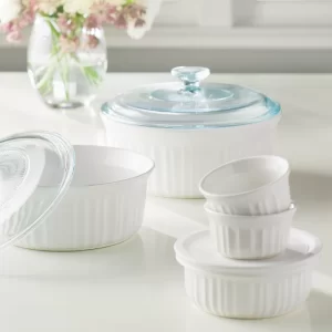 Corningware 1117223 French White 10-Piece Ceramic Bakeware Set