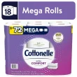 Cottonelle Ultra Comfort Toilet Paper, 18 Mega Rolls