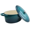 Crock-Pot 109475.02 Artisan Oval Enameled Cast Iron Dutch Oven, 7-Quart, Teal Ombre