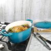 Crock-Pot 109475.02 Artisan Oval Enameled Cast Iron Dutch Oven, 7-Quart, Teal Ombre