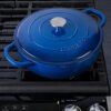 Crock Pot 111999.02 Artisan Enameled Cast Iron Braiser W Lid, 5 Quart, Sapphire Blue