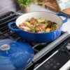 Crock Pot 111999.02 Artisan Enameled Cast Iron Braiser W Lid, 5 Quart, Sapphire Blue