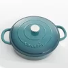 Crock Pot 112002.02 Artisan Enameled Cast Iron Braiser W/Lid, 5 Quart, Teal Ombre