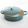 Crock Pot 112002.02 Artisan Enameled Cast Iron Braiser W/Lid, 5 Quart, Teal Ombre