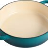 Crock Pot 112002.02 Artisan Enameled Cast Iron Braiser W/Lid, 5 Quart, Teal Ombre