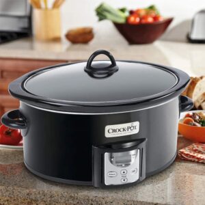 Crock-Pot 4 Quart Capacity Intelligent Count Down Timer Slow Cooker Small Kitchen Appliance, Black