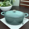 Crock-Pot 69146.02 Artisan Oval Enameled Cast Iron Dutch Oven, 7-Quart, Slate Gray