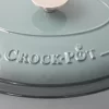 Crock-Pot 69146.02 Artisan Oval Enameled Cast Iron Dutch Oven, 7-Quart, Slate Gray