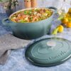 Crock-Pot 69146.02 Artisan Oval Enameled Cast Iron Dutch Oven, 7-Quart, Slate Gray