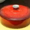 Crock Pot Artisan 3.5 Quart Enameled Cast Iron Deep Sauté Pan, Scarlet Red