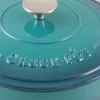 Crock Pot Artisan 3.5 Quart Enameled Cast Iron Deep Sauté Pan, Teal Ombre