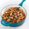 Crock Pot Artisan 3.5 Quart Enameled Cast Iron Deep Sauté Pan, Teal Ombre