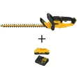 DEWALT DCHT820BWCB240C 20V MAX 22 in. Lithium-Ion Cordless Hedge Trimmer with 20V MAX Compact Lithium-Ion 4Ah Battery and 12V to 20V Charger