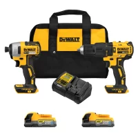 DEWALT DCK274E2 20V MAX POWERSTACK 2-Tool Combo Kit with 2 Batteries, Charger and Tool Bag