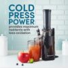 Elite Gourmet EJX600 Compact Small Space-Saving Masticating Slow Juicer, Cold Press Juice Extractor, Nutrient and Vitamin Dense, Easy to Clean, 16 oz Juice Cup, Charcoal Grey