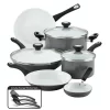 Farberware 17498 purECOok 12-Piece Aluminum Ceramic Nonstick Cookware Set in Gray