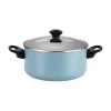 Farberware 21894 Dishwasher Safe 15-Piece Aluminum Nonstick Cookware Set in Aqua Farberware 21894 Dishwasher Safe 15-Piece Aluminum Nonstick Cookware Set in Aqua