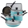 Farberware 21894 Dishwasher Safe 15-Piece Aluminum Nonstick Cookware Set in Aqua Farberware 21894 Dishwasher Safe 15-Piece Aluminum Nonstick Cookware Set in Aqua