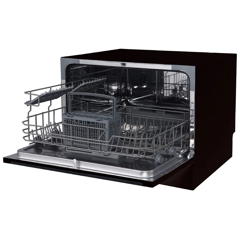 Farberware FCD06ABBBKA Professional Countertop Portable Dishwasher in Black  with 6-Place Settings Capacity –