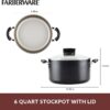 Farberware Smart Control Nonstick Stock Pot/Stockpot with Lid, 6 Quart, Black