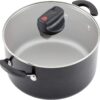 Farberware Smart Control Nonstick Stock Pot/Stockpot with Lid, 6 Quart, Black