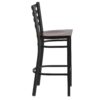 Flash Furniture HERCULES Series Black Ladder Back Metal Restaurant Barstool - Walnut Wood Seat Flash Furniture HERCULES Series Black Ladder Back Metal Restaurant Barstool - Walnut Wood Seat