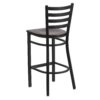 Flash Furniture HERCULES Series Black Ladder Back Metal Restaurant Barstool - Walnut Wood Seat Flash Furniture HERCULES Series Black Ladder Back Metal Restaurant Barstool - Walnut Wood Seat