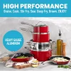 GRANITESTONE 7208 10-Piece Aluminum Red Ultra-Durable Non-Stick Diamond Infused Cookware Set with Glass Lids