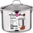 Gourmet Edge 16-Quart Stock Pot - Stainless Steel Soup Pots with Lid as Dishwasher and Oven Safe Cookware, Silver