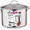 Gourmet Edge 20-Quart Stock Pot - Stainless Steel Soup Pots with Lid as Dishwasher and Oven Safe Cookware, Silver