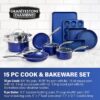 Granitestone 7522 Classic Blue 15-Piece Aluminum Ultra-Durable Non-Stick Diamond Infused Cookware and Bakeware Set