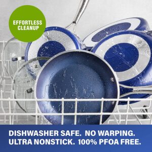 Granitestone 7522 Classic Blue 15-Piece Aluminum Ultra-Durable Non-Stick Diamond Infused Cookware and Bakeware Set