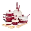 GreenPan CC002330-001 Rio Healthy Ceramic Nonstick 16 Piece Cookware Pots and Pans in Set Red