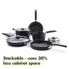 GreenPan Levels Stackable Hard Anodized Healthy Ceramic Nonstick 11 Piece Cookware Pots and Pans Set