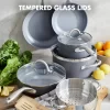 GreenPan Lima Hard Anodized Healthy Ceramic Nonstick 12 Piece Cookware Pots and Pans Set, PFAS-Free, Oven Safe, Gray
